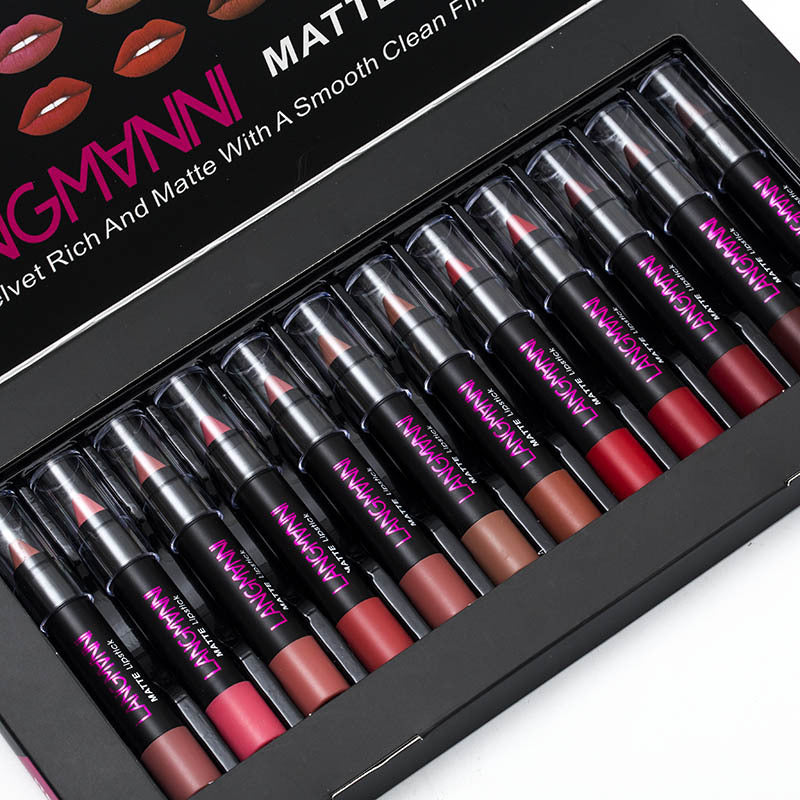 12 Farben Velvet Lippenstift Matt Set Wasserfest Smooth Red Tint 12 Pcs Batom Kit Makeup
