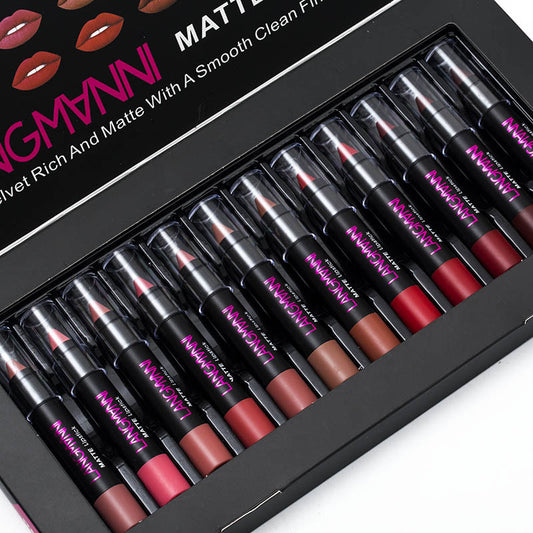 12 Farben Velvet Lippenstift Matt Set Wasserfest Smooth Red Tint 12 Pcs Batom Kit Makeup